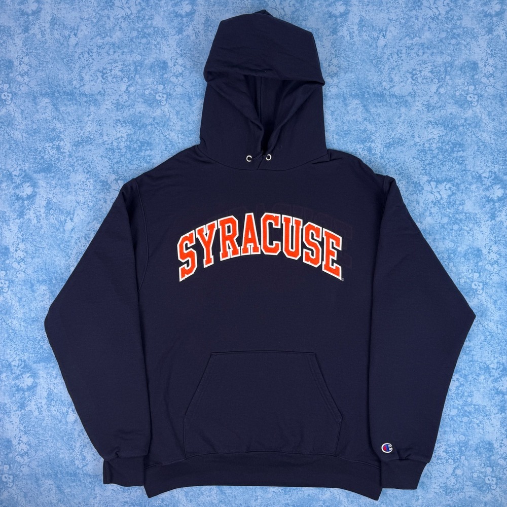 Champion Syracuse University Hoodie Navy Blue Mens Medium Sweatshirt NCAA
